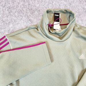 NWT Adidas Sweatshirt Adult Women 2XL Green Aeroready Training Cowl Neck Walking